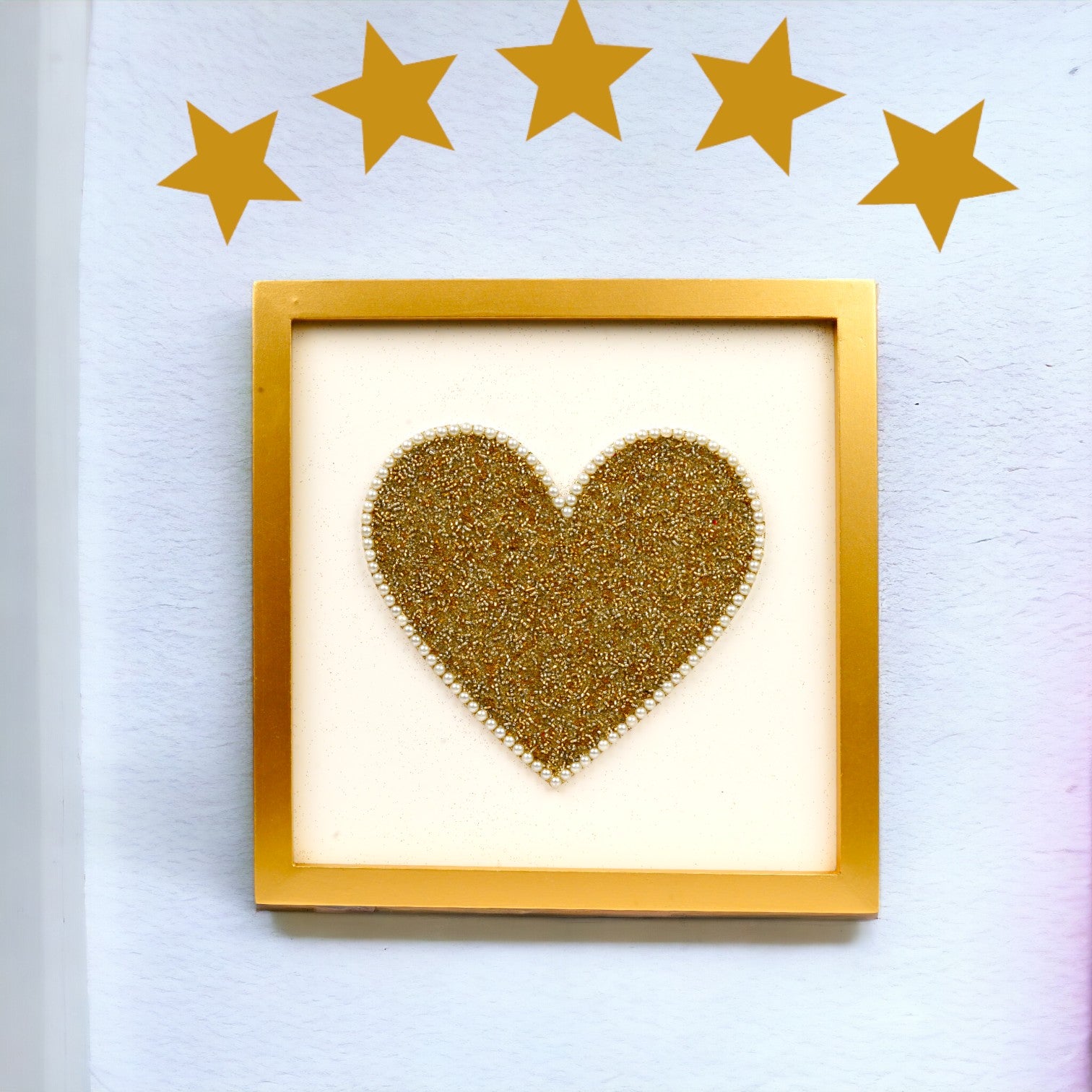 Golden Heart Beaded Wall Decor for Kids